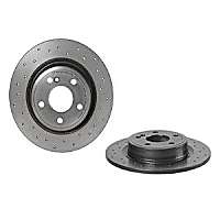 08.B348.4X Rear, Driver or Passenger Side Brake Disc, Cross-Drilled, Solid, 5 Lugs, 295 mm,, Xtra Series
