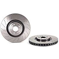 09.A960.21 Front, Driver or Passenger Side Brake Disc, Cross-Drilled, 5 Lugs, 375 mm,, Premium UV Coated Series