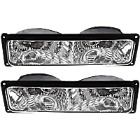 Front, Driver and Passenger Side Turn Signal Light, without Bulb, Diamond Design