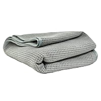 MIC_781_01 Waffle Weave Gray Matter Microfiber Drying Towel, 36" x 25", Sold individually
