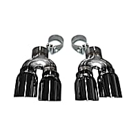 Pro Series Exhaust Tip - Black, Stainless Steel, Direct Fit, Set of 2