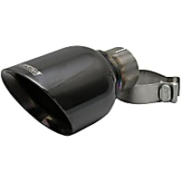 TK007BLK Exhaust Tip - Black, Stainless Steel, Universal, Sold individually
