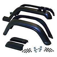 5AHK6 Front and Rear, Driver and Passenger Side Fender Flares, Black