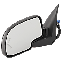 Driver Side Non-Towing Mirror, Power, Heated, w/ 1 Paintable and 1 Textured Black Cap, Manual Folding, In-glass Signal Light, w/o Blind Spot Feature and Memory, w/ Puddle Light, w/o Auto-Dimming