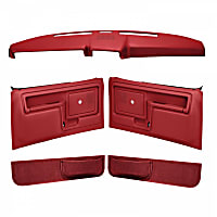 12-108CN-RD Interior Restoration Kit - Red, ABS Plastic, Dash Cap, Door Panel, Kick Panel, Direct Fit, Kit