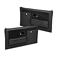 18-35N-BLK Front, Driver and Passenger Side Door Trim Panel - Black