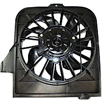 A/C Condenser Fan - Driver Side Fan Blade, Motor and Shroud