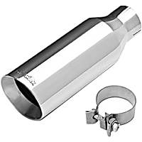 Exhaust Tip - Polished, Stainless Steel, Single, Direct Fit, Sold individually