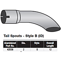 42536 Exhaust Tip - Natural, Aluminized Steel, Single, Universal, Sold individually