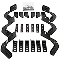 DZ15336 Running Board Mounting Kit - Powdercoated Textured Black, Steel, Direct Fit, Kit