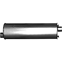 Muffler, Remove and re-use O.E. heat shield., 6 Cyl 4.9L