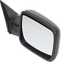 Passenger Side Mirror, Power Adjust, Heated, Manual Folding, Textured Black, No Signal Light, No Memory, No Puddle Light, No Auto-Dimming, No Blind Spot Feature