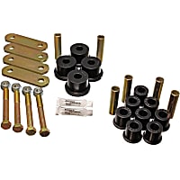 4.2135G Leaf Spring Shackles and Hangers - Black, Polyurethane, Direct Fit, 2-spring set