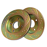 GD041 Front Brake Disc, Dimpled and Slotted, 4 Lugs, 227.08 mm,, GD Sport Slotted And Dimpled