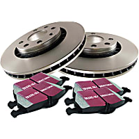 S1KF1149 Front Brake Disc and Pad Kit, Plain Surface 5 Lugs 266.7 mm Aramid Fiber S1 Ultimax2 Pad and RK Premium Rotors