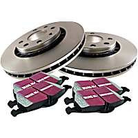 S1KF1237 Front Brake Disc and Pad Kit, Plain Surface 5 Lugs 320.04 mm Aramid Fiber S1 Ultimax2 Pad and RK Premium Rotors