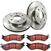 S1KF1326 Front Brake Disc and Pad Kit, Plain Surface 5 Lugs 307.34 mm Aramid Fiber S1 Ultimax2 Pad and RK Premium Rotors