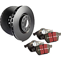 S1KF1808 Front Brake Disc and Pad Kit, Plain Surface 6 Lugs Aramid Fiber S1 Ultimax2 Pad and RK Premium Rotors