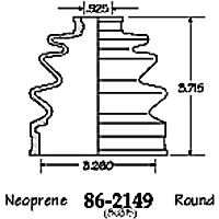 86-2149-D CV Boot - Black, Neoprene, Direct Fit, Sold individually