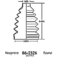 86-2326-D CV Boot - Black, Neoprene, Direct Fit, Sold individually