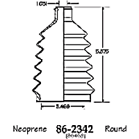 86-2342-D CV Boot - Black, Neoprene, Direct Fit, Sold individually