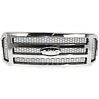 Grille Assembly, Chrome Shell with Painted Gray Insert