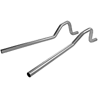 15806 Tail Pipe - Natural, Aluminized Steel, Direct Fit, Set of 2