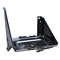 0849-241 U Battery Tray - Black, Steel, Direct Fit, Sold individually