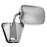0850-555 U Driver or Passenger Side Mirror, Manual Folding, Non-Heated, Chrome, Without Blind Spot Feature, Without Signal Light
