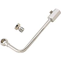 29883 Carburetor Fuel Feed Line - Chrome, Steel, May Require Minor Modification