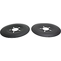 6905 Brake Dust Shields - Black, Aluminum, 15in. Wheels, 5-Lug 4-1/2in. 5 Inch Bolt Circle. O.D. of 13-3/16 In.