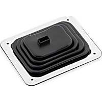 9648 Shift Boot - Black, Rubber, Small 3-1/2 x 4-1/2 Inch Shifter Boot with Trim Ring and Mounting Screws.