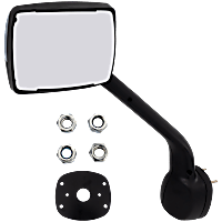 Driver Side Hood Mirror, Manual Adjust, Non-Heated, Non-Folding, Chrome, Round