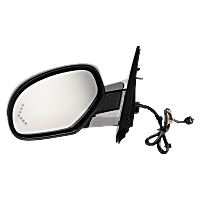 Driver Side Mirror, Non-Towing, Power, Power Folding, Heated, Paintable, In-glass Signal Light, With memory, With Puddle Light, Without Auto-Dimming, Without Blind Spot Feature, Chrome Cap