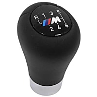 Genuine BMW Shift Knob Leather with "M" 6-Speed Emblem (Heavy, Push on Type) - Replaces OE Number 25-11-7-896-886