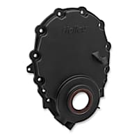 21-153 Timing Cover, Black, Aluminum Single Plane Chevy Small Block V8 Series