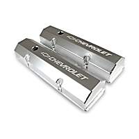 241-287 Universal, Holley GM Licensed Valve Cover - Track Series - Small Block 283-400CI. - Fabricated Aluminum - Perimeter Bolt - Silver