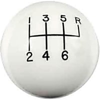 1630016 Classic Series Shift Knob - White, Plastic, Round, Direct Fit, Sold individually
