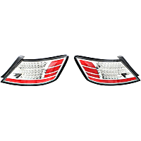Driver and Passenger Side Tail Light, With bulb(s), Halogen, Clear Lens, Chrome Interior