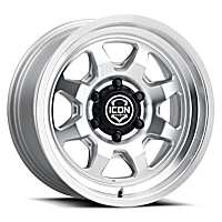 ICNWH8117858347SM ICON Alloys Nuevo, Silver Machined, 17 x 8.5 / 6 x 5.5, 0mm Offset, 4.75in. BS