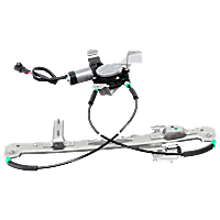 Rear, Passenger Side Power Window Regulator, With Motor
