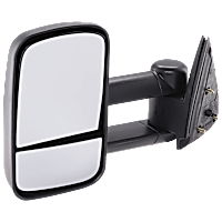 Driver Side Towing Mirror, Manual Adjust, Non-Heated, Manual Folding, Textured Black, No Signal Light, No Memory, No Puddle Light, No Auto-Dimming, No Blind Spot Feature