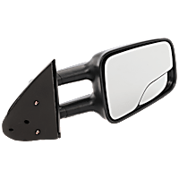 Passenger Side Towing Mirror, Manual Adjust, Non-Heated, Manual Folding, Textured Black, No Signal Light, No Memory, No Puddle Light, No Auto-Dimming, With Blind Spot Glass