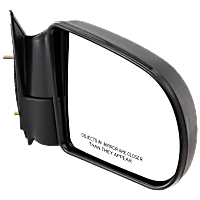 Passenger Side Mirror, Manual Adjust, Manual Folding, Non-Heated, Textured Black, No Signal Light, No Memory, No Puddle Light, No Auto-Dimming, No Blind Spot Feature