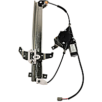 Front, Passenger Side Window Regulator, Power, With Cable Pulley at Top of Rail