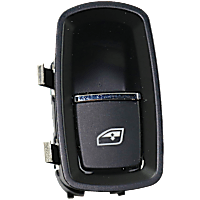 Front, Passenger Side Window Switch, Black, 1-Button