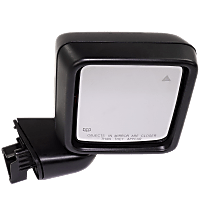 Passenger Side Mirror, Power Adjust, Heated, Manual Folding, Textured Black, No Signal Light, No Memory, No Puddle Light, No Auto-Dimming, With Blind Spot Detection in Glass