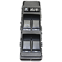 Front, Driver Side Window Switch, Black, 6-Button, 13 Blade, Driver Side One Touch Power Windows