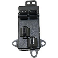 Front, Driver Side Window Switch, Black, 4-Button, with One-Touch Feature