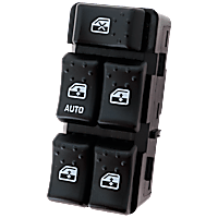 Front, Driver Side Window Switch, Black, 5-Button, Sedan